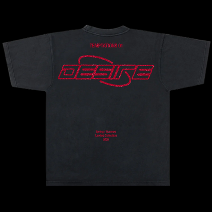 TEMPTATIONS 01 TEE (BLACK/RED)